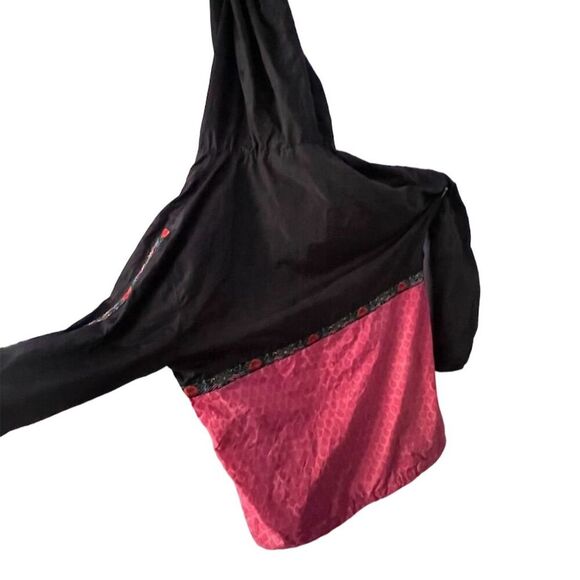 Grassroots California Men's Rose Themed Rain Jacket Size L Hooded Lightweight - Picture 2 of 12